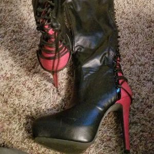 Minx Me Super Sexy Lace up knee high boots